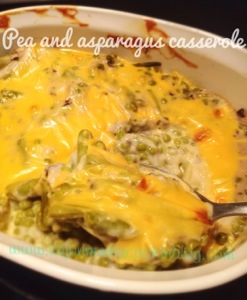 Pea and asparagus casserole and coming home
