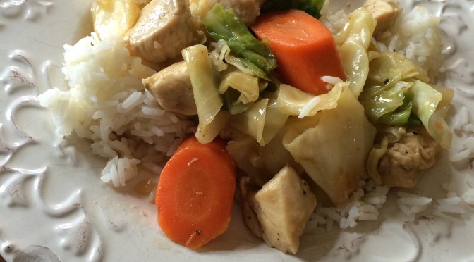 Chicken and cabbage stir fry and the family that gets sick together…drives each other crazy