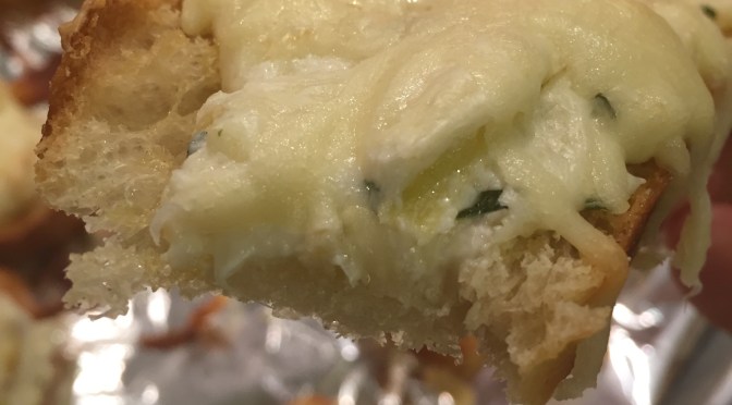 Creamy artichoke bruschetta and Louisiana Friday night around here